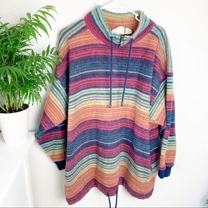 Western Colored Style Drawstring Hoodie Sweater